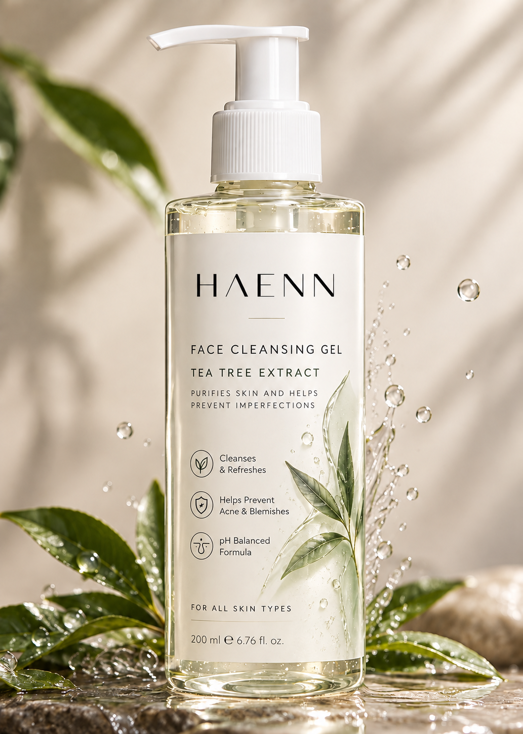 HAENN Tea Tree Extract Face Cleansing Gel